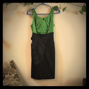 Black and green apron dress.